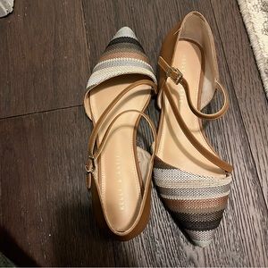 kelly & katie Eluna Size US 8.5 Brown pointed Toe Leather Strappy  Flat Sandals